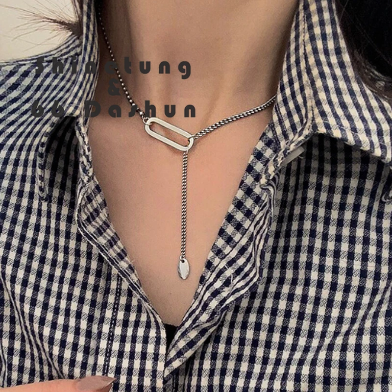 S925 Sterling Silver Simple Long Necklace Women Simple Design Vintage Thai Silver All-Matching Clavicle Chain Jewelry Choker
S925 Sterling Silver Simple Long Necklace Women Simple Design Vintage Thai Silver All-Matching Clavicle Chain Jewelry Choker