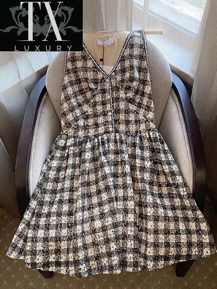 French Women Dress Summer 2022 New V-neck Bodycon Sleeveless A-line Dresses Fashion Office Lady Aesthetic Party Vestidos Ladies
French Women Dress Summer 2022 New V-neck Bodycon Sleeveless A-line Dresses Fashion Office Lady Aesthetic Party Vestidos Ladies