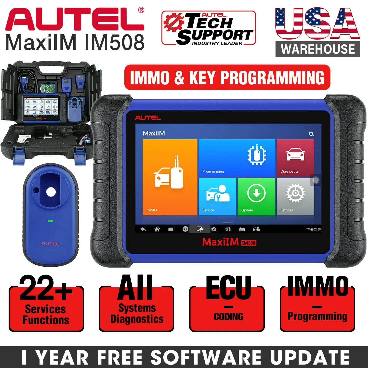 Autel IM508 XP400PRO Key Programming Tool Diagnostic Scanner with IMMO OE-Level All System Diagnosis Oil Reset EPB SAS BMS DPF
Autel IM508 XP400PRO Key Programming Tool Diagnostic Scanner with IMMO OE-Level All System Diagnosis Oil Reset EPB SAS BMS DPF