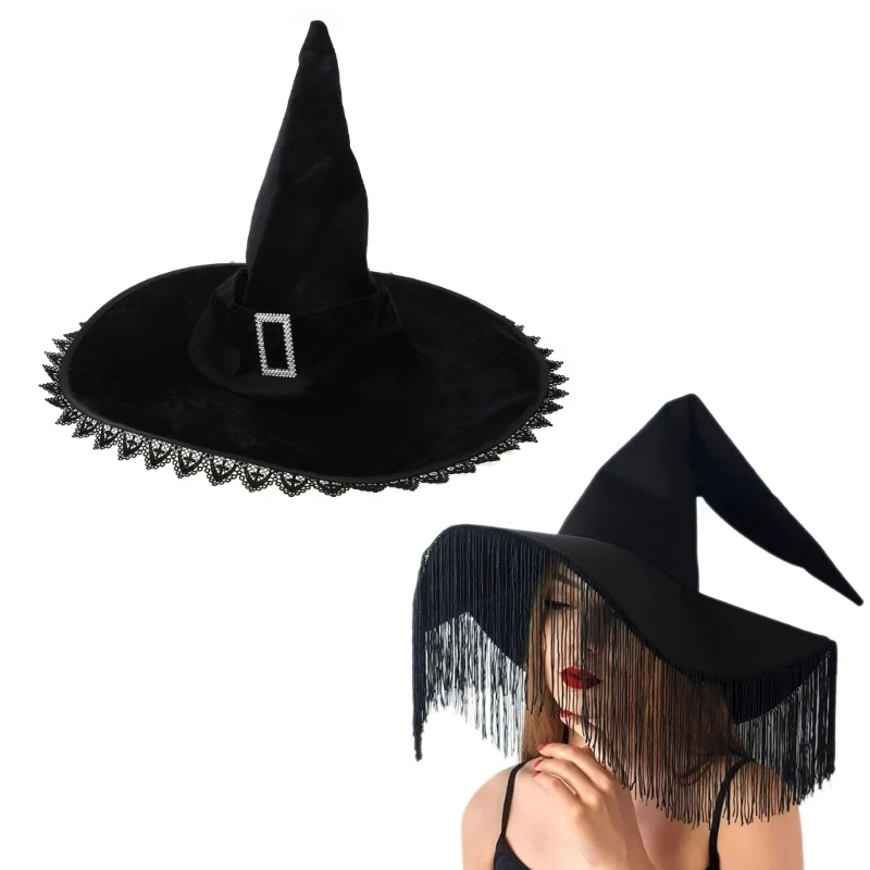 Black Witch Hat for Women Adult Halloween Black Wizard Hat Wide Brim Party Hats Drop Shipping
Black Witch Hat for Women Adult Halloween Black Wizard Hat Wide Brim Party Hats Drop Shipping