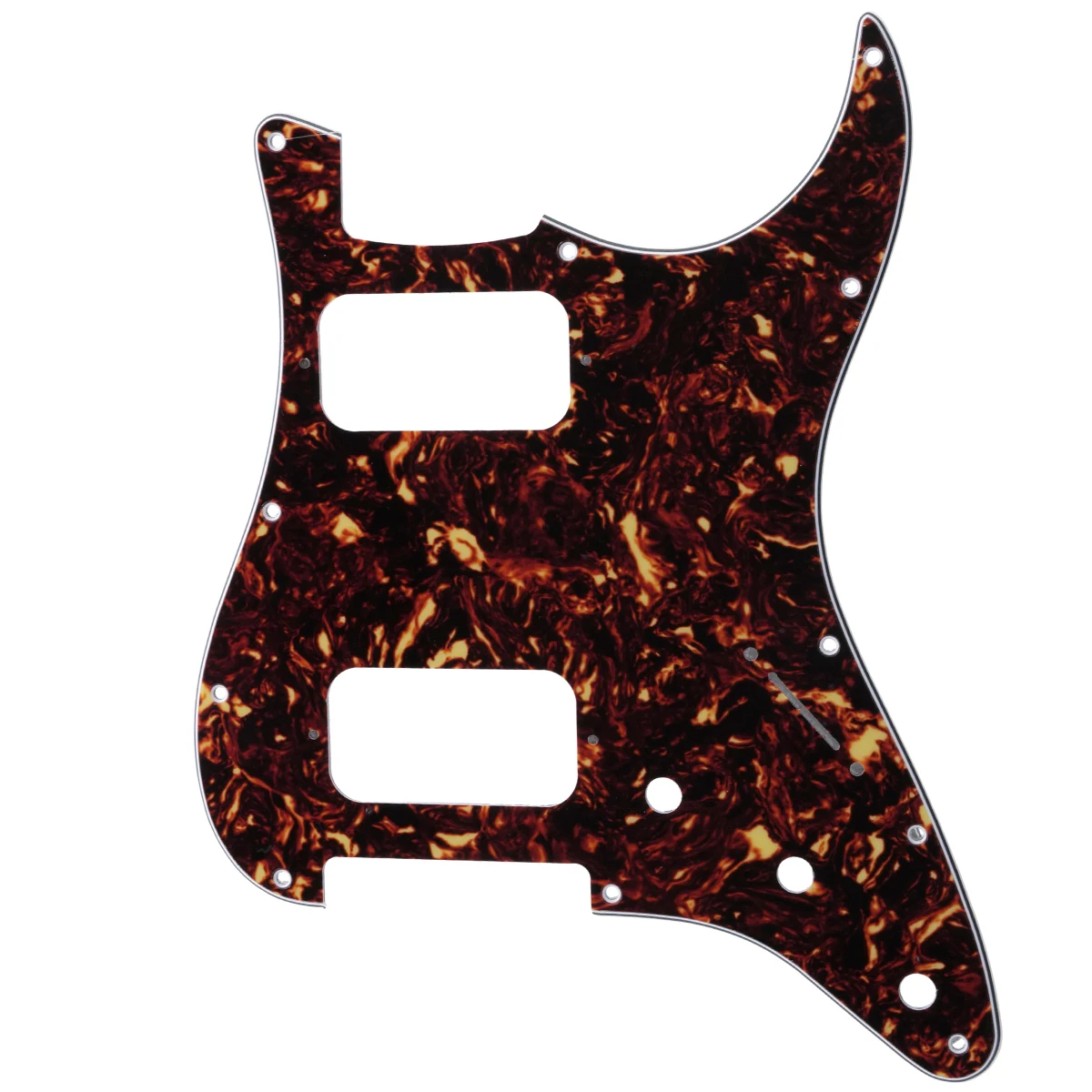 

Musiclily Pro 11 Holes Round Corner HH Strat Pickguard for American/Mexican Fender Standard Stratocaster, 4Ply Tortoise Shell