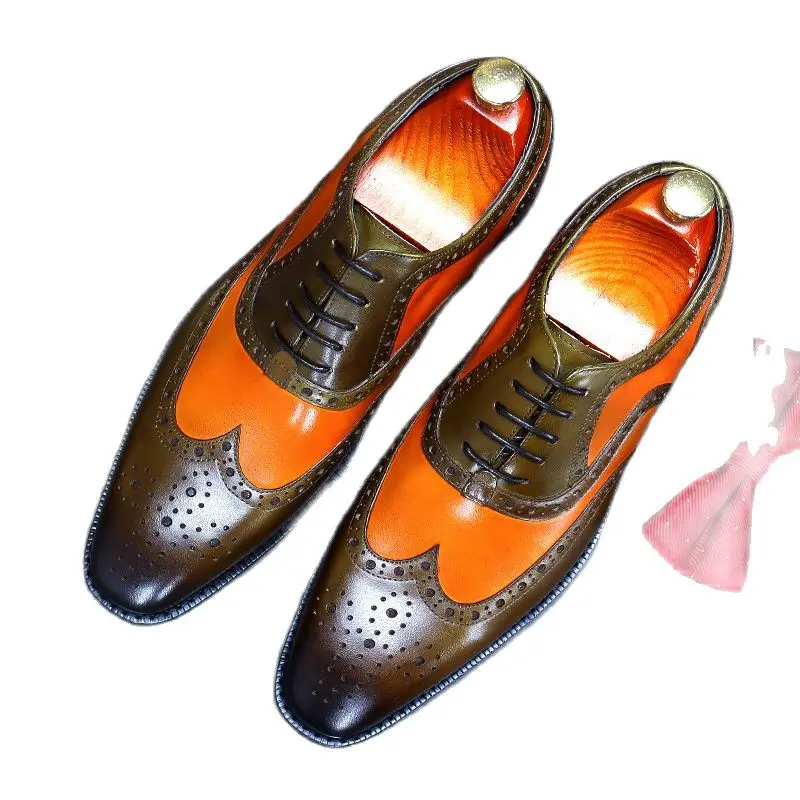 68123 Мужская обувь из воловьей кожи в британском стиле, подходящие цвета Резные заостренные деловые броги, мужские классические туфли 
68123 Мужская обувь из воловьей кожи в британском стиле, подходящие цвета Резные заостренные деловые броги, мужские классические туфли