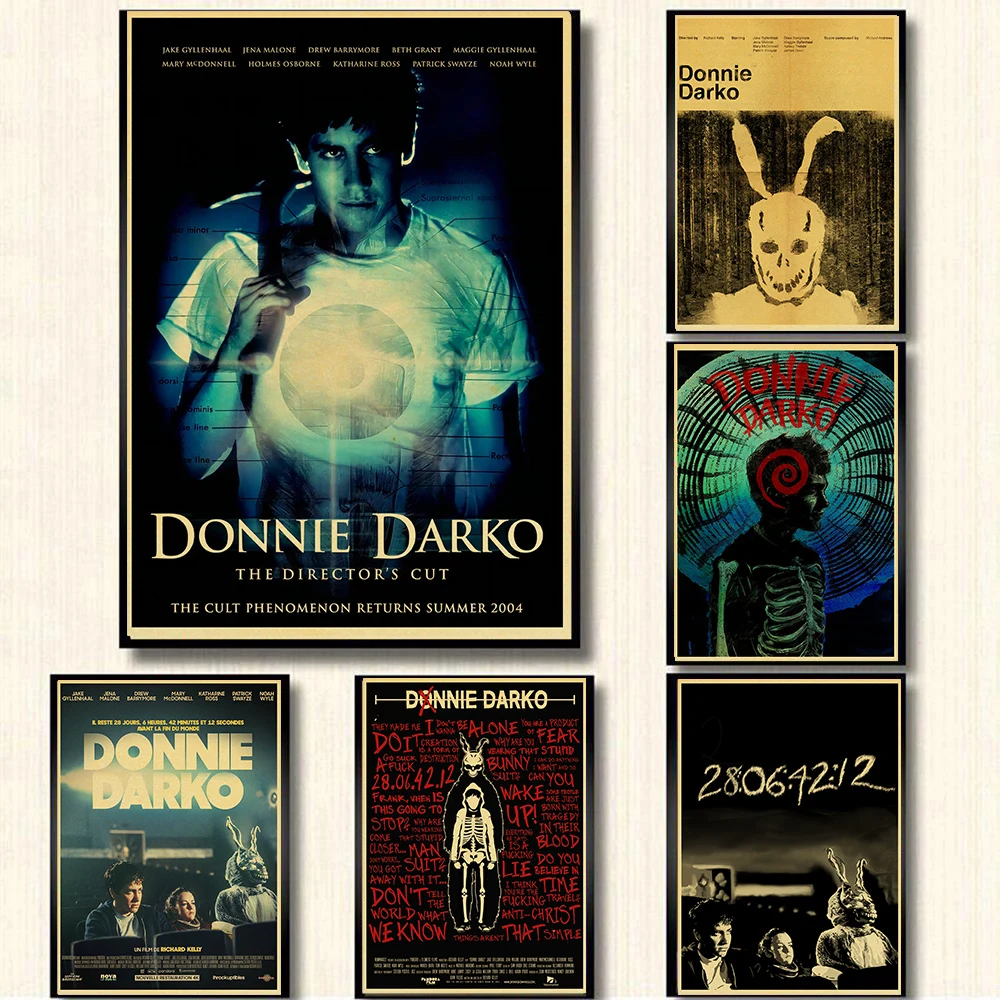 

Movie Donnie Darko Poster American Suspense Vintage Brown Paper Living Home Room Bar Cafe Art Deco Gift Wall Sticker Painting