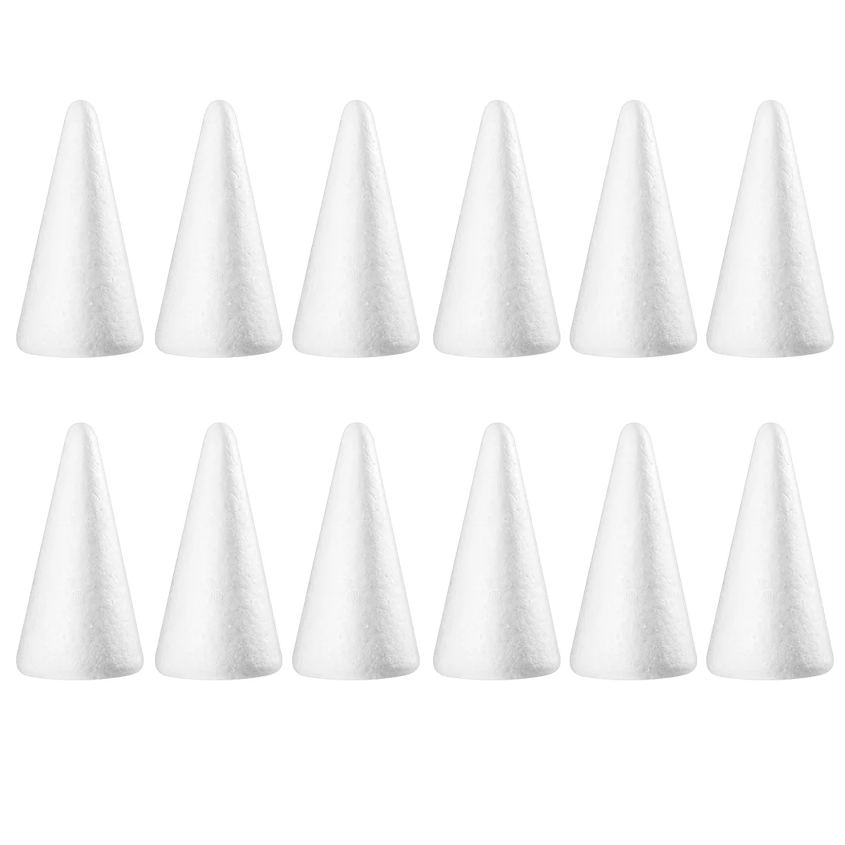 Amosfun 12pcs 15cm White Solid DIY Cone Children Handmade Craft Accessories for Home Christmas