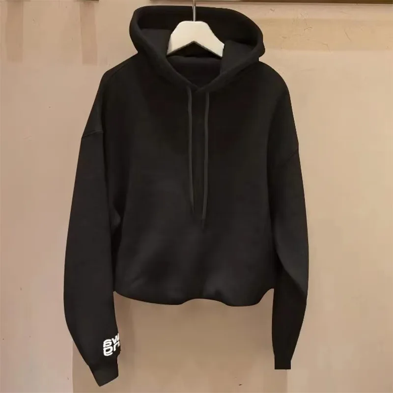 2024 Wang Fashion Luxury Sleeves Foam Letter Print Hooded Sweater Winter Plush Drawstring Long Sleeve Top 
2024 Wang Fashion Luxury Sleeves Foam Letter Print Hooded Sweater Winter Plush Drawstring Long Sleeve Top