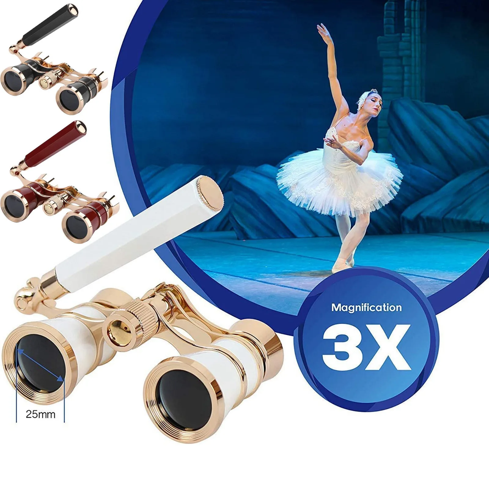 3X25 HD Powerful Long Range Powerful Binoculars With Handle/Accessory Kit Women Elegant Fashion Telescope
3X25 HD Powerful Long Range Powerful Binoculars With Handle/Accessory Kit Women Elegant Fashion Telescope