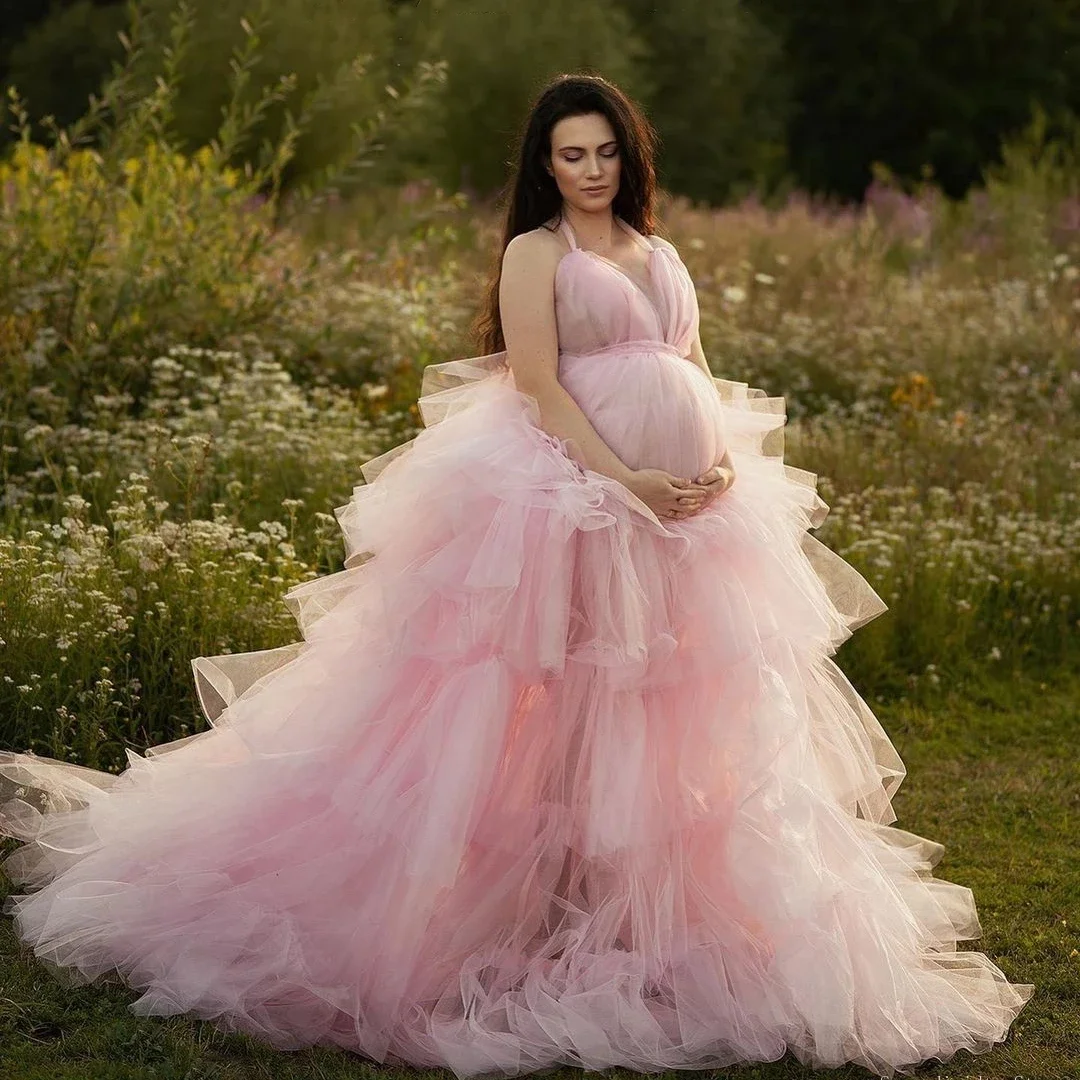 Ruffles Tulle Maternity Dress A-line Pregnancy Gown Babyshower Photography Robes Custom Made Ball Gown
Ruffles Tulle Maternity Dress A-line Pregnancy Gown Babyshower Photography Robes Custom Made Ball Gown