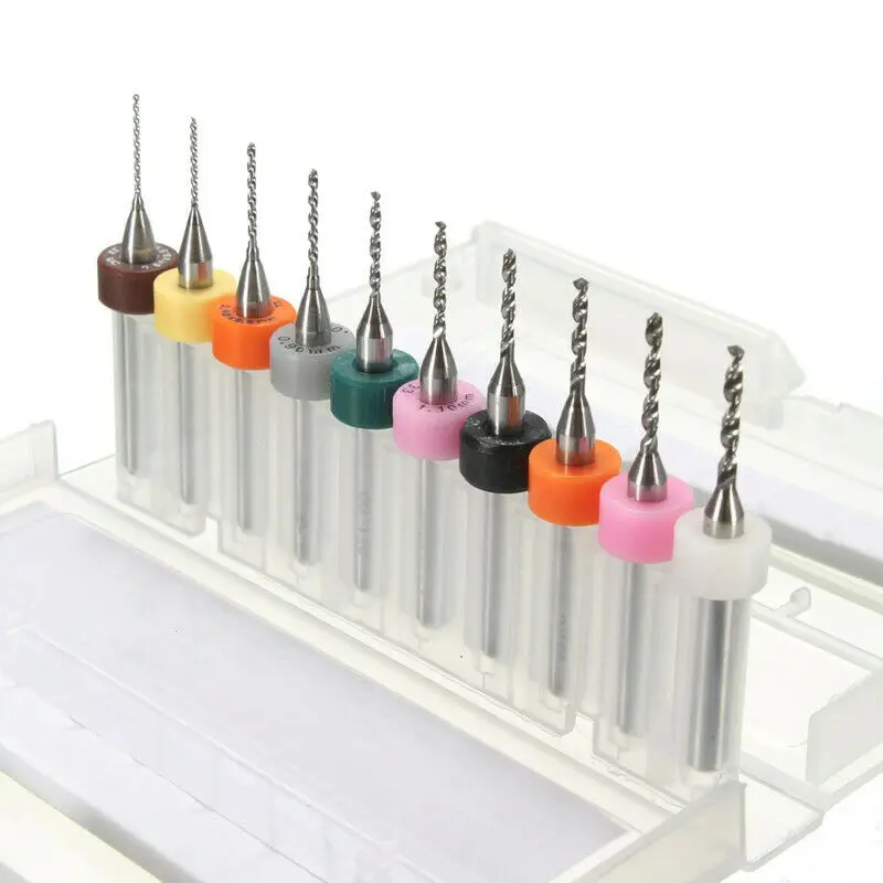 10PCS 0.1-1.2mm Fixed Shank Drill Carbide Small Drill Bit Set PCB Circuit Micro Board For Printing Carbide
10PCS 0.1-1.2mm Fixed Shank Drill Carbide Small Drill Bit Set PCB Circuit Micro Board For Printing Carbide
