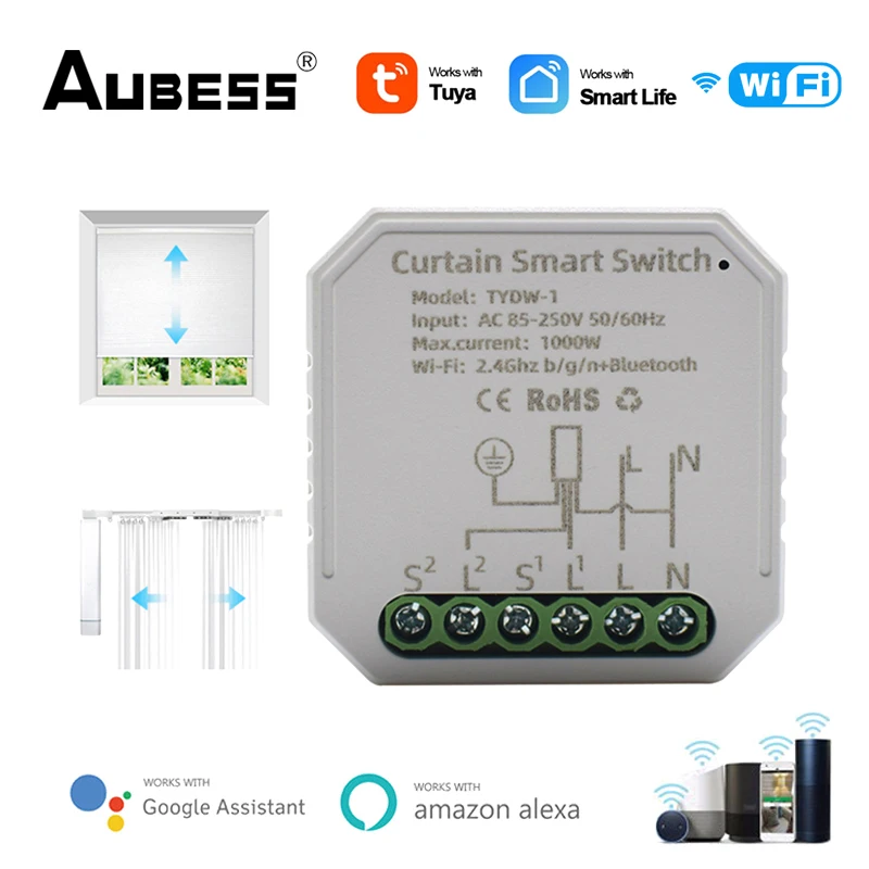 Tuya WiFi Mini Smart Curtain Switch Module Roller Blinds Shutter Motor Smart Life APP Remote Control Work with Alexa Google Home
Tuya WiFi Mini Smart Curtain Switch Module Roller Blinds Shutter Motor Smart Life APP Remote Control Work with Alexa Google Home