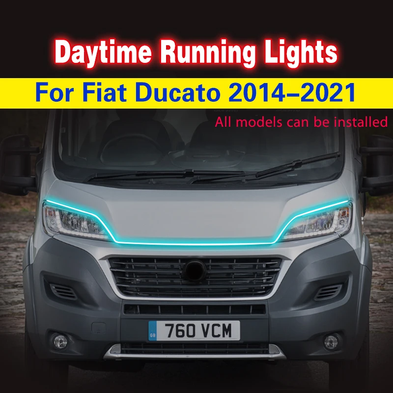 

For Fiat Ducato 2014-2021 Accessories 1pcs LED Daytime Running Light DRL Waterproof Flexible Auto Decorative Atmosphere Lamps