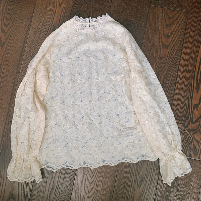 Bottoming Shirt Elegance Casual Lace Hollow Out Women Half High Collar Princess Top Autumn Winter Korean Blouse
Bottoming Shirt Elegance Casual Lace Hollow Out Women Half High Collar Princess Top Autumn Winter Korean Blouse