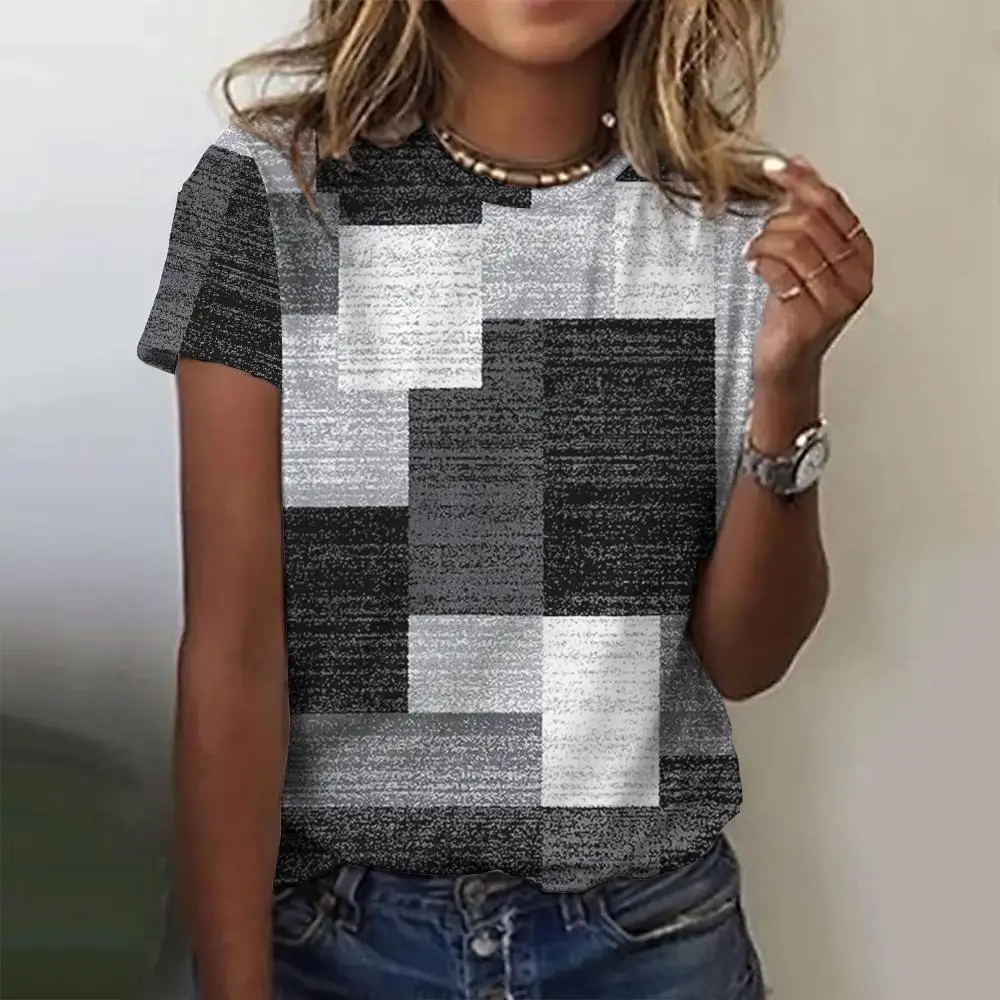 Retro Tshirts Womens Print Tees Short Sleeve Summer Casual Clothing Female Fashion Tops Plaid Design Pullover Hot O Neck Blouse
Retro Tshirts Womens Print Tees Short Sleeve Summer Casual Clothing Female Fashion Tops Plaid Design Pullover Hot O Neck Blouse