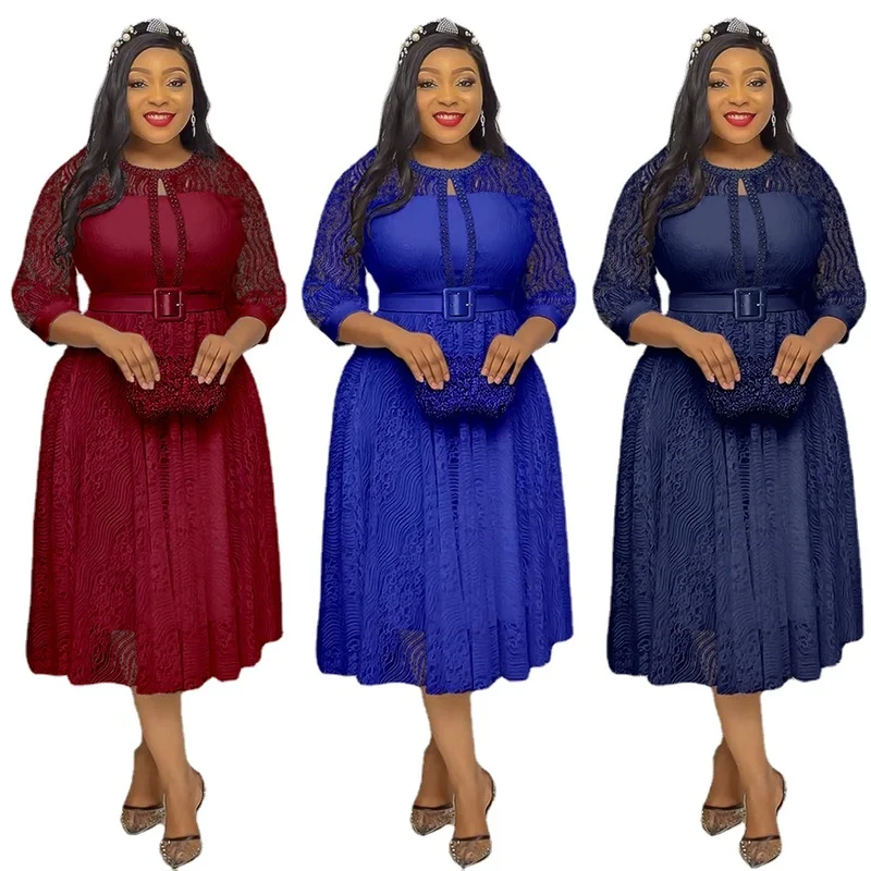 African Dresses for Women Summer Elegent African Women Polyester Solid Color O-neck Knee-length Dress African Clothes L-3XL
African Dresses for Women Summer Elegent African Women Polyester Solid Color O-neck Knee-length Dress African Clothes L-3XL