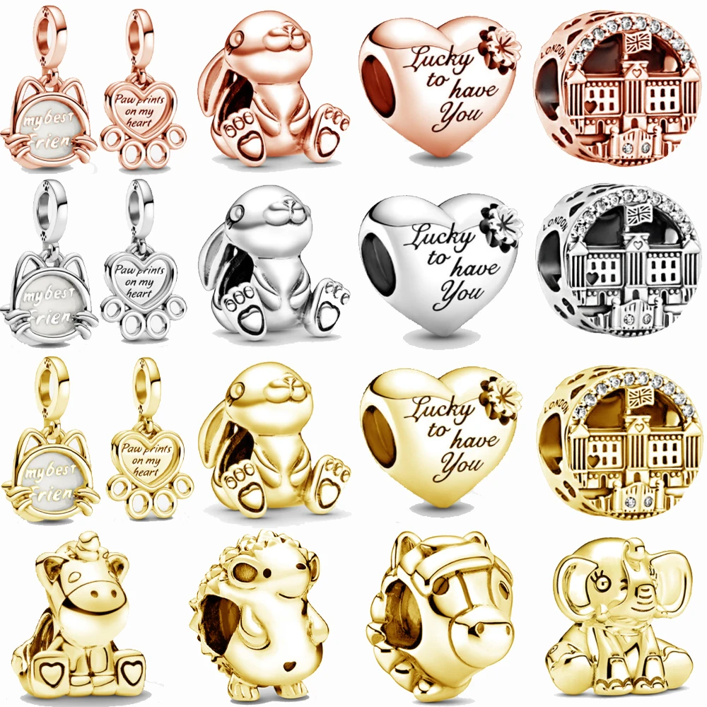mybeboa 925 Sterling Silver Bead Golden And Rose Golden Rabbit Cat Charms Fit Original Pandora Moment Bracelet Women DIY Jewelry
mybeboa 925 Sterling Silver Bead Golden And Rose Golden Rabbit Cat Charms Fit Original Pandora Moment Bracelet Women DIY Jewelry