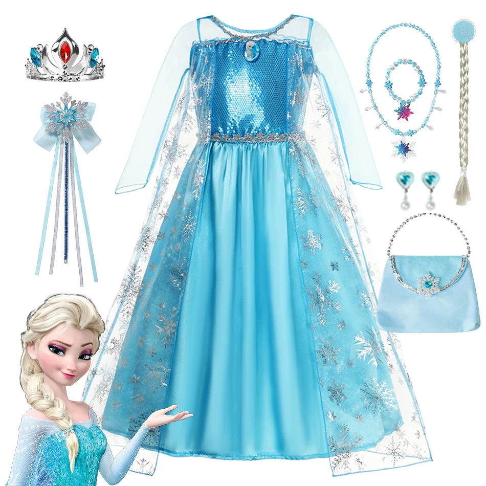 Disney Frozen Princess Dress Girls Party Cosplay Elsa Sequin Costume Snow Queen Print Birthday Carnival Gown Children Clothing 
Disney Frozen Princess Dress Girls Party Cosplay Elsa Sequin Costume Snow Queen Print Birthday Carnival Gown Children Clothing