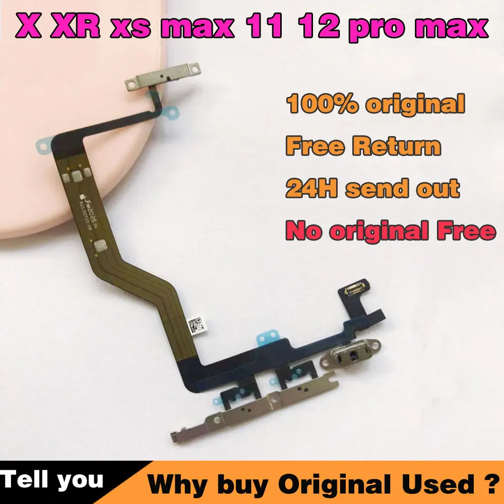 100% Original Used flex For iPhone X XR XS 11 12 mini 12 Pro Max Volume Buttons Key Switch Flex Cable Replacement Parts
100% Original Used flex For iPhone X XR XS 11 12 mini 12 Pro Max Volume Buttons Key Switch Flex Cable Replacement Parts