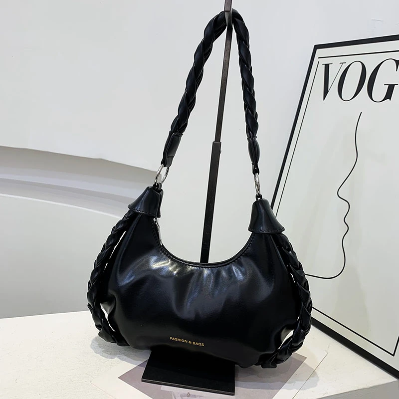 Solid Color Crescent Handbag High Quality Women's Bag Woven Shoulder Belt One Shoulder Bag Fashion Messenger Bags for Women
Solid Color Crescent Handbag High Quality Women's Bag Woven Shoulder Belt One Shoulder Bag Fashion Messenger Bags for Women