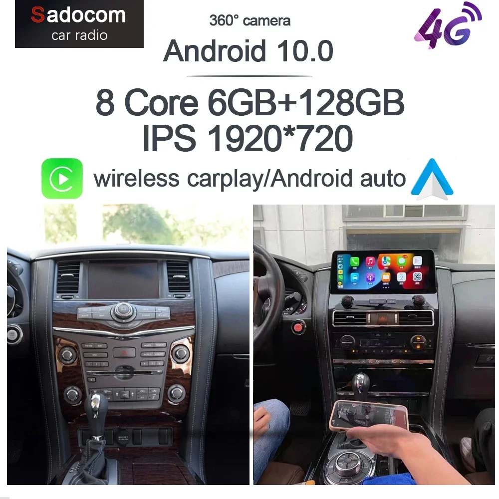 IPS 1920*720 360 камера 8G + 128G Android 13.0 автомобильный DVD-плеер Carplay GPS WIFI стерео авторадио
