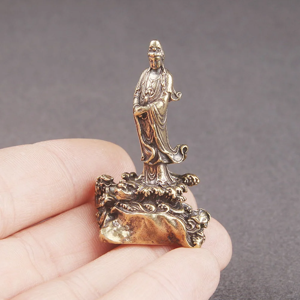 

Quan Yin Figurine Brass Buddha Statue Kuan Yin Buddhist Sculpture Kwan Yin Goddess Mercy Compassion Sculpture Fengshui Decor