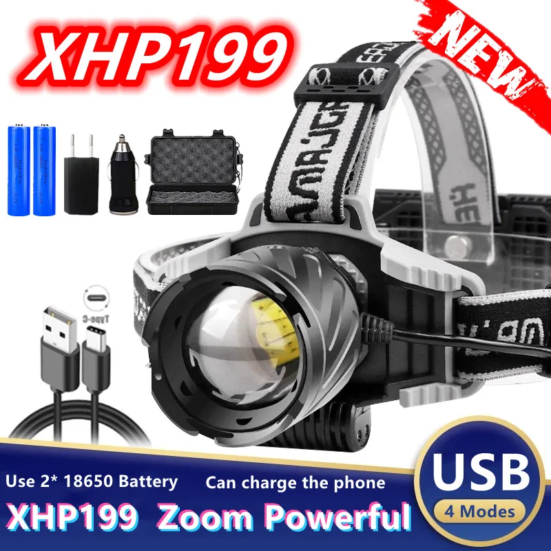 8800000LM XHP199 LED Headlamp High Power XHP70 Headlight Head Lamp Lanterna Zoom Forehead Torch With Power Display Warning Light
8800000LM XHP199 LED Headlamp High Power XHP70 Headlight Head Lamp Lanterna Zoom Forehead Torch With Power Display Warning Light