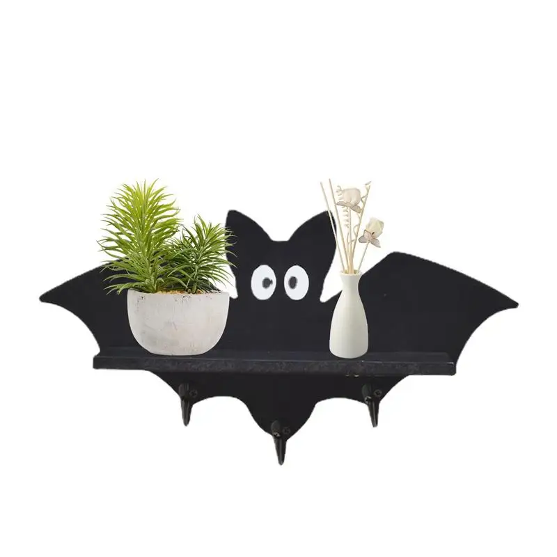 

Bat Shelf Wall-Mounted Wooden Floating Shelf Home Décor Accents Shelf With Bat Shape For Living Room Bedroom Entrance Hall