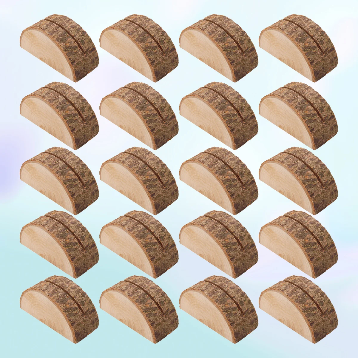 20PCS Semicircle Natural Wooden Durable Retro Rustic Cardcases Business Holders Table Number Holders for Party Decoration 
20PCS Semicircle Natural Wooden Durable Retro Rustic Cardcases Business Holders Table Number Holders for Party Decoration