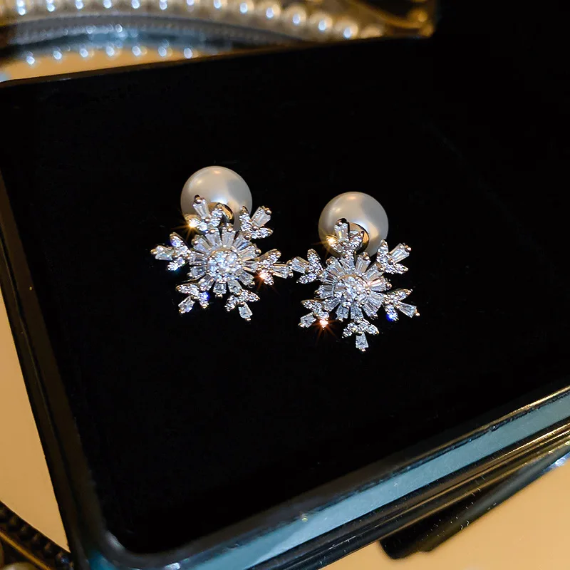 Minar Korean Fashion Shiny CZ Cubic Zircon Snowflake Drop Earrings for Women Imitation Pearl Statement Earring Christmas Gift
Minar Korean Fashion Shiny CZ Cubic Zircon Snowflake Drop Earrings for Women Imitation Pearl Statement Earring Christmas Gift