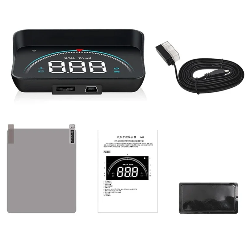 

1 Set Auto Hud Display 3.5" Car Windshield Projector Speedometer Overspeed Alarm System Fuel Consumption Temperature Display