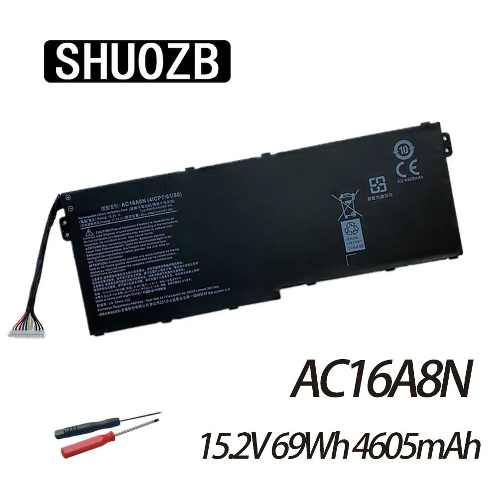 New AC16A8N Laptop Battery For Acer Aspire V17 V15 Nitro BE VN7-593G VN7-793G VN7-793 73YP 78E3 717L 4ICP7/61/80 Free Tools
New AC16A8N Laptop Battery For Acer Aspire V17 V15 Nitro BE VN7-593G VN7-793G VN7-793 73YP 78E3 717L 4ICP7/61/80 Free Tools