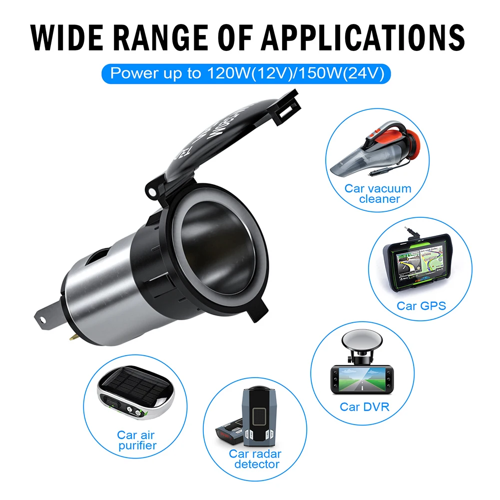 Car Power Socket Cigarette Lighter Plug Outlet Lighter Socket Plug Accessories For Marine Boat Motorcycle Truck RV ATV
Car Power Socket Cigarette Lighter Plug Outlet Lighter Socket Plug Accessories For Marine Boat Motorcycle Truck RV ATV
