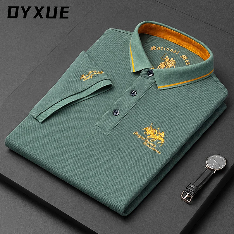 DYXUE Brand Male Polo Shirt Business 100%Cotton Embroidery Tshirts for Men Lapel Luxury High-quality Logo Short Sleeve Top 2022
DYXUE Brand Male Polo Shirt Business 100%Cotton Embroidery Tshirts for Men Lapel Luxury High-quality Logo Short Sleeve Top 2022