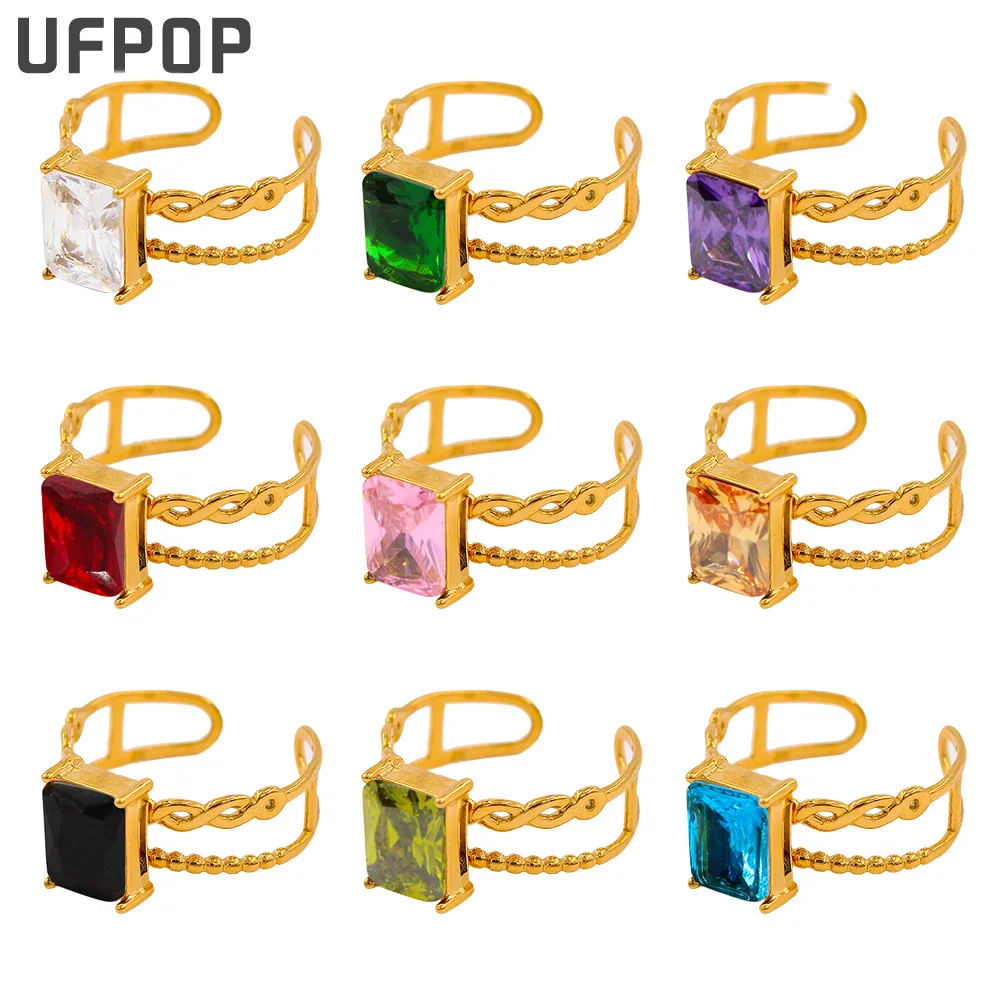 2022 High Quality Stainless Steel Hollow Out Geometric Wedding Rings Square Zircon Opening Women's Ring Ladies Birthday Gift
2022 High Quality Stainless Steel Hollow Out Geometric Wedding Rings Square Zircon Opening Women's Ring Ladies Birthday Gift