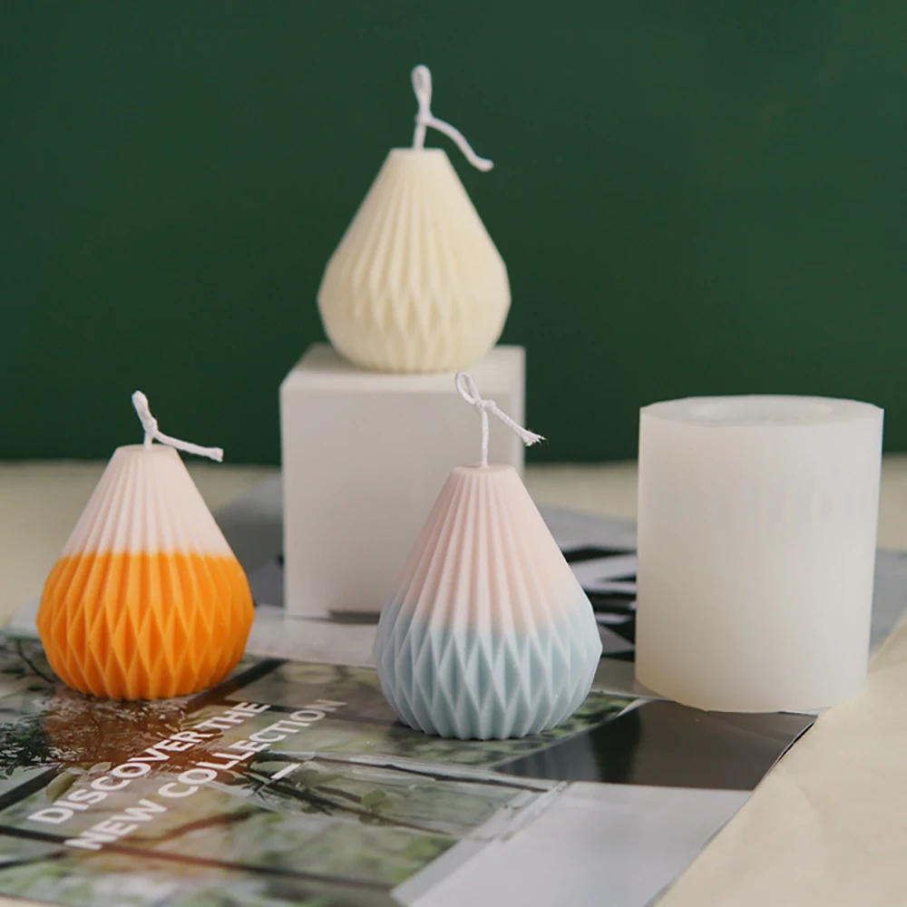 New Geometric Lines Pear Shape Candle Mold Diy Handmade Soap Gypsum Clay Resin Crafts Making Silicone Mould Home Decoration
New Geometric Lines Pear Shape Candle Mold Diy Handmade Soap Gypsum Clay Resin Crafts Making Silicone Mould Home Decoration