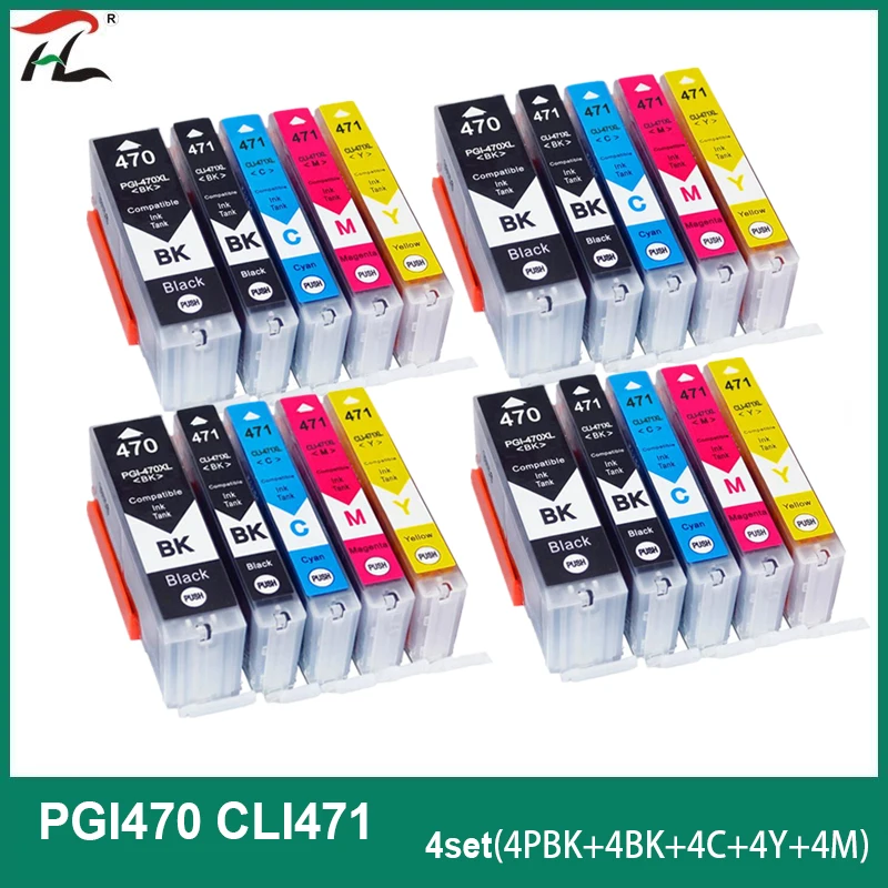 

HTL PGI-470 CLI-471 pgi470 cli471 470 471 Full Ink cartridge compatible for Canon PIXMA MG5740 MG6840 TS5040 TS6040