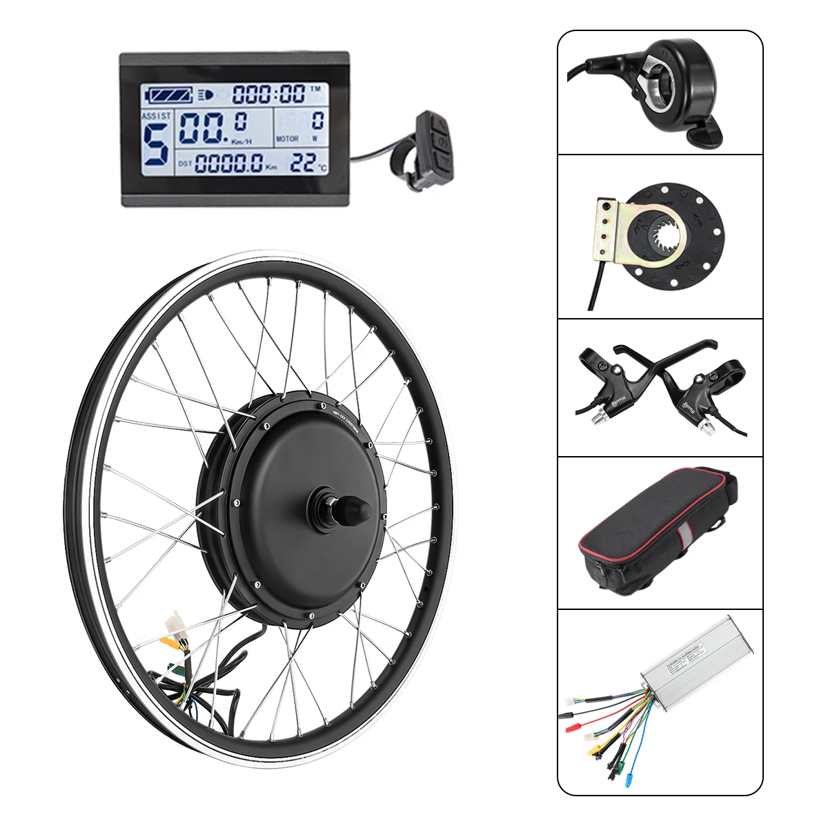 

Rear Motor Wheel 1500W Electric Bicycle Kit 48V Ebike Conversion Kit Hub Motor Wheel Electric Bike Conversion Kit 26in 28in