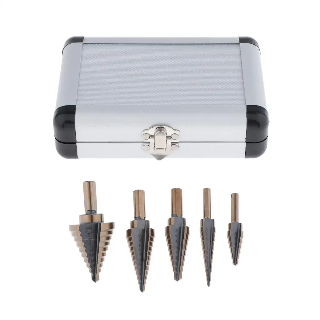 5pcs HSS Spiral Groove Step , HSS Titanium Coated Step Drill with Impact Driver for DIY Woodworking, Metal, Plastic
5pcs HSS Spiral Groove Step , HSS Titanium Coated Step Drill with Impact Driver for DIY Woodworking, Metal, Plastic