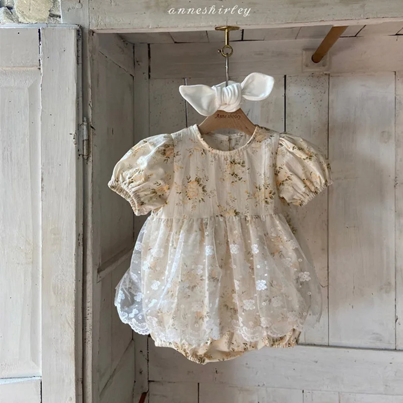 Children Wear Girls Summer Floral Bodysuit Baby Tulle Rompers Kids Puff Short Sleeve Princess One Piece Outfit Twin Girl Clothes
Children Wear Girls Summer Floral Bodysuit Baby Tulle Rompers Kids Puff Short Sleeve Princess One Piece Outfit Twin Girl Clothes