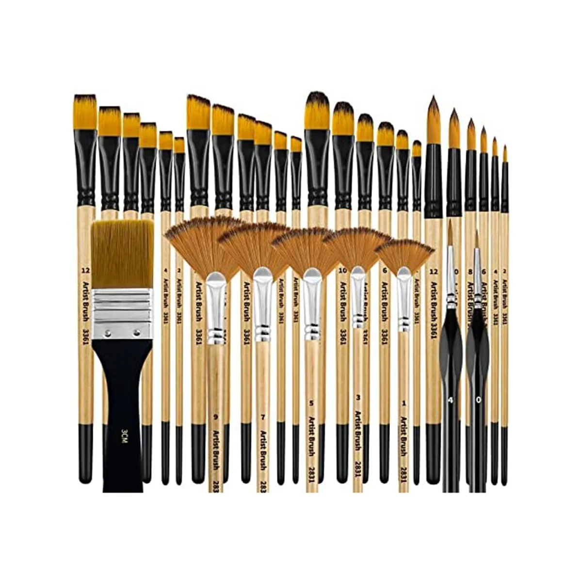 32 Pieces Paint Brush Set, Artist Series, Nylon Bristles with Round, Square, Flat, Fan Brush, for Acrylic Painting, Oil
32 Pieces Paint Brush Set, Artist Series, Nylon Bristles with Round, Square, Flat, Fan Brush, for Acrylic Painting, Oil