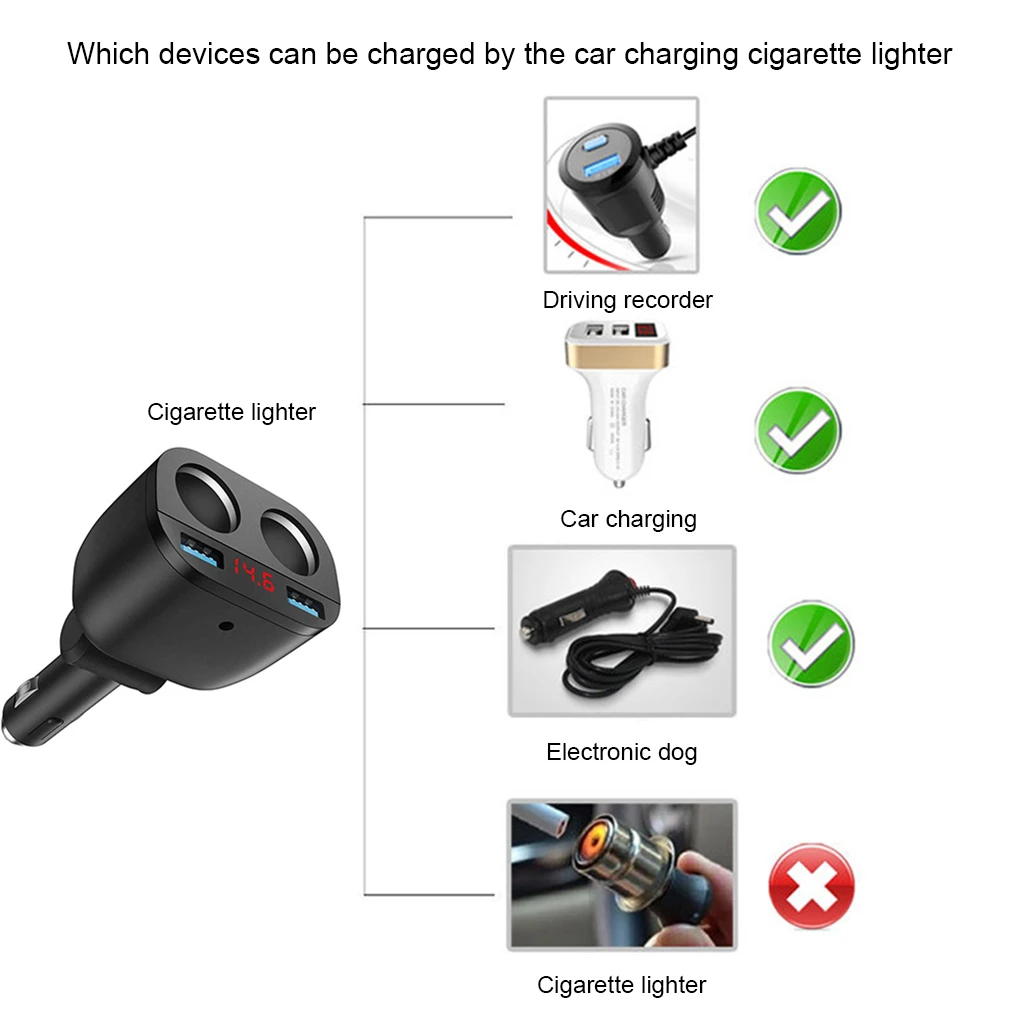 Компактный многофункциональный автомобильный зарядный порт с двумя USB-портами и дисплеем напряжения
Компактный многофункциональный автомобильный зарядный порт с двумя USB-портами и дисплеем напряжения