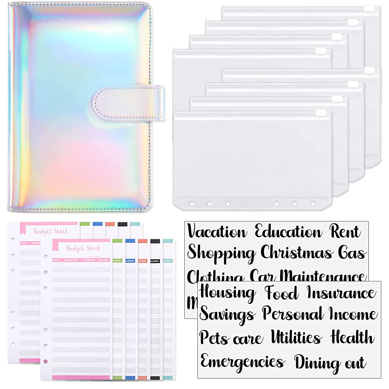 A6 Budget Binder Noteboook with Cash Envelopes System,Expense Budget Sheets,Category Stickers,for Budgeting and Saving Money
A6 Budget Binder Noteboook with Cash Envelopes System,Expense Budget Sheets,Category Stickers,for Budgeting and Saving Money