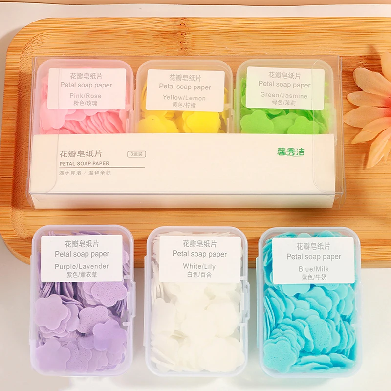 

1 Box Portable Paper Cleaning Soaps Portable Hand Wash Soap Papers Scented Slice Washing Hand Bath Travel Scented Foaming