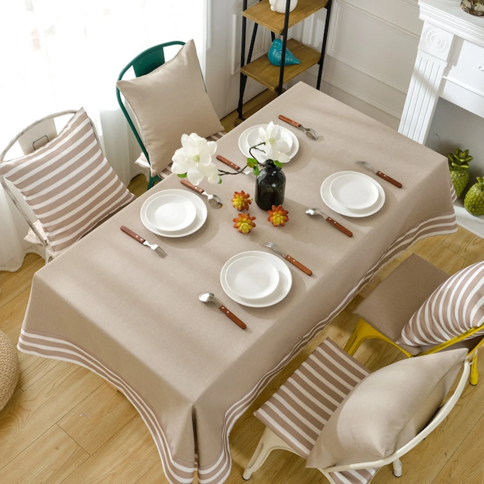Polyester Tablecloths, Waterproof Table Covers Mediterranean Beige Dining Table Coffee Table Deco
Polyester Tablecloths, Waterproof Table Covers Mediterranean Beige Dining Table Coffee Table Deco