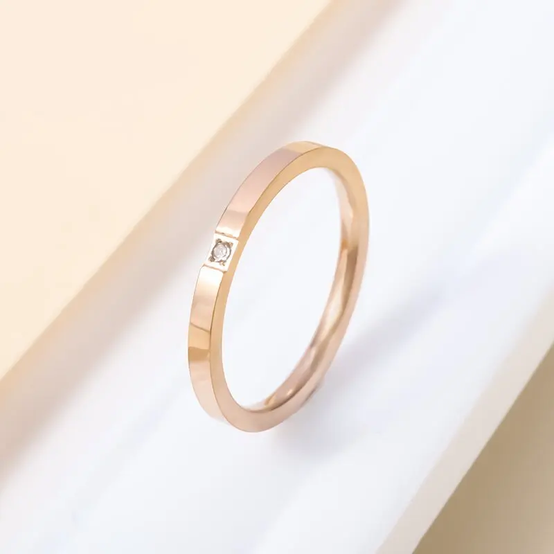Simple Design Stainless Steel Inlaid White Zircon Rings Ladies Trend Elegant Jewelry Bridal Wedding Engagement Rings
Simple Design Stainless Steel Inlaid White Zircon Rings Ladies Trend Elegant Jewelry Bridal Wedding Engagement Rings