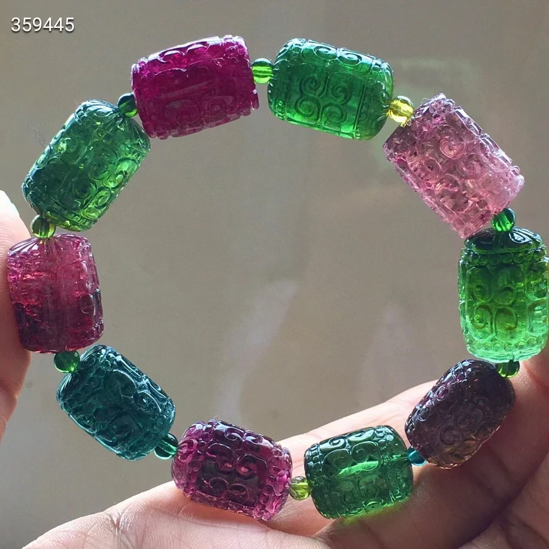 Natural Red Green Tourmaline Bracelet Clear Barrel Carved Beads 13/18mm Brazil Red Colorful Tourmaline Women Men AAAAAAA
Natural Red Green Tourmaline Bracelet Clear Barrel Carved Beads 13/18mm Brazil Red Colorful Tourmaline Women Men AAAAAAA