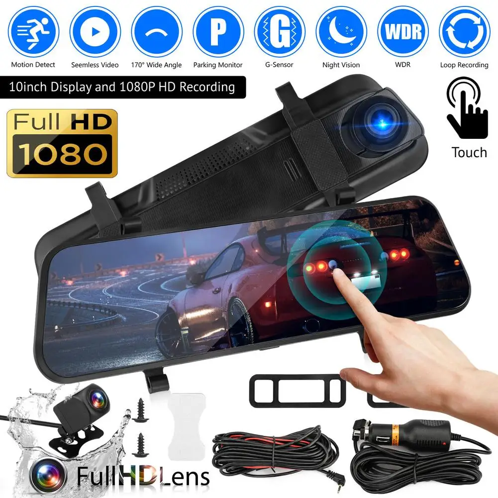 Car DVR Dash Cam 10-inch Full-screen Dual-lens Video Recorder Night Vision G-sensor Streaming Media Driving Recorder
Car DVR Dash Cam 10-inch Full-screen Dual-lens Video Recorder Night Vision G-sensor Streaming Media Driving Recorder
