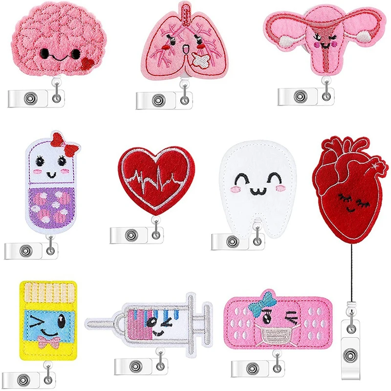 10 Pack Felt Nurse Badge Reel Retractable Nursing Badge Clip Id Decorative Badge Holder For Nurse Teacher Student
10 Pack Felt Nurse Badge Reel Retractable Nursing Badge Clip Id Decorative Badge Holder For Nurse Teacher Student