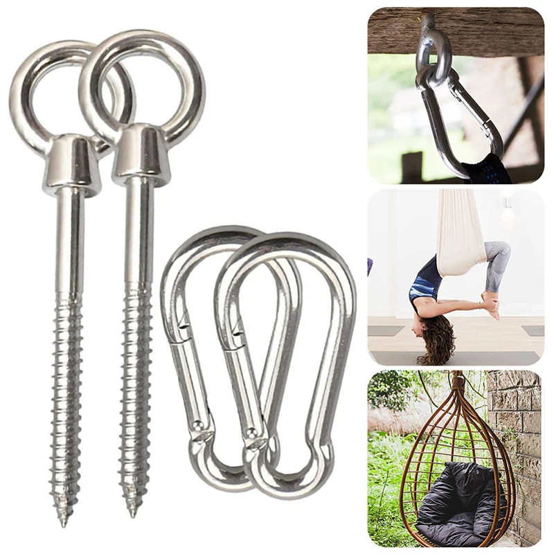 2Pcs Stainless Steel Heavy Duty Ceiling Hanging Hook Set Swing Chair Bracket Tools For Yoga Swing Trees Hardware Accessories
2Pcs Stainless Steel Heavy Duty Ceiling Hanging Hook Set Swing Chair Bracket Tools For Yoga Swing Trees Hardware Accessories