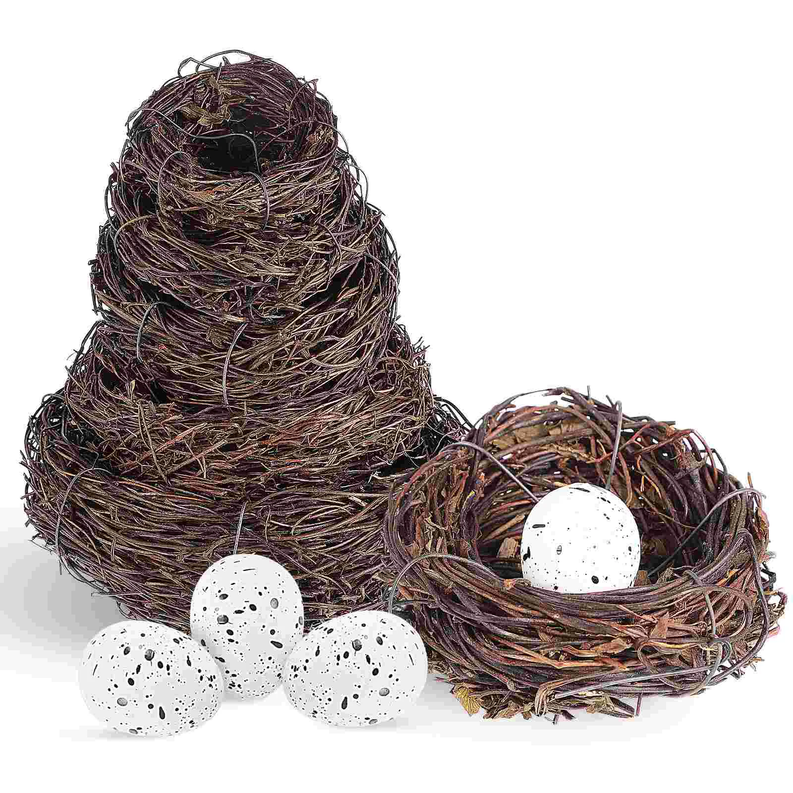 1 Set Simulation Easter Decor Yard Country Style Garden Birds Nests with Fake Bird Eggs
1 Set Simulation Easter Decor Yard Country Style Garden Birds Nests with Fake Bird Eggs