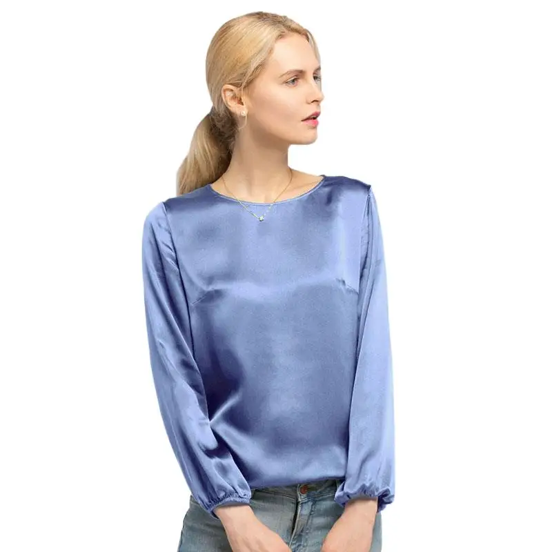 22 Momme Real Silk Long Sleeved Blouse For Women Elegant Round Neck Solid Shirts Autumn Summer Ladies Fashion Leisure Tops
22 Momme Real Silk Long Sleeved Blouse For Women Elegant Round Neck Solid Shirts Autumn Summer Ladies Fashion Leisure Tops