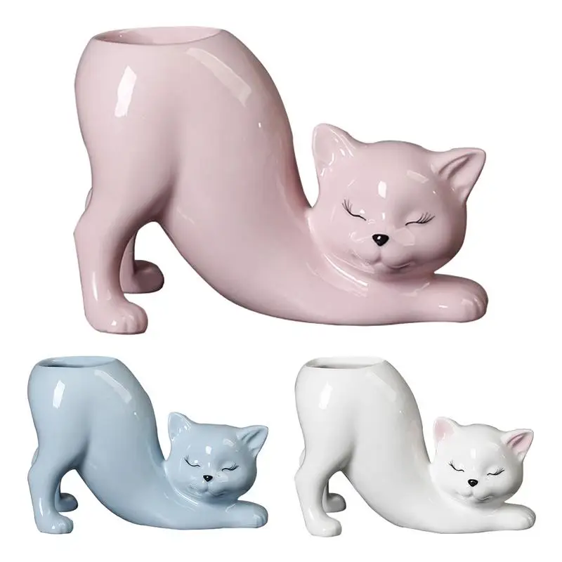 Cat Planter Ceramic Flowerpot Mini Cat Shaped Cartoon Cute Potted Plant Modern Creative Desktop Planter Vase Holder Supplies
Cat Planter Ceramic Flowerpot Mini Cat Shaped Cartoon Cute Potted Plant Modern Creative Desktop Planter Vase Holder Supplies